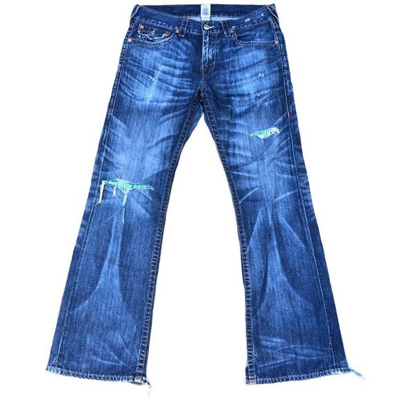 True Religion Jeans Size 34 BOOTCUT Blue - Picture 2 of 10